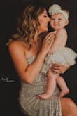 This dress is amazing! It fits me perfectly & it's not too long. I'm a photographer so I got this for my clients to wear during studio sessions. I used it once already. I'll share one of the pictures. Definitely has some stretch. - Amy W.