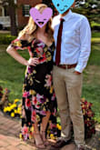 I got this dress to wear to a wedding and it was simply perfect. Beautiful colors and shape, very universally flattering fit!! Even with it being pretty tight across the belly section, I didn't feel self conscious about it and I usually am! I received so many compliments on it throughout the night. Flowy, florals, and fit me perfectly. Can't recommend enough!! - Aimee E.