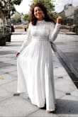 I love the material and how white and perfectly designed it is. It fitted me perfectly on my special day! I loved how beautiful the designs were crafted and how neat it was. I would seriously recommend! - Starr I.