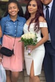 I wore this dress for my courthouse wedding and I absolutely loved how it looked.
It's true to size, however, it is slightly loose by the stomach area. - Susan R.