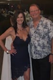 I bought this dress for a wedding at a botanical garden. It was a hot day and the dress was perfect. I received many compliments when I went through the wedding receiving line. Best of all, my husband loved it and I felt amazing in it. It was easy to dance in as well. I can't wait to wear it again. The navy was a beautiful shade. The dress is lined and easily wore it braless. - Lisa S.