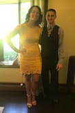 Already had this dress in the pale blue color and I received so many compliments. I had another event and the yellow was on sale so I gave it a shot and I think I loved it even more! The top lace in the back is a little loose and I prob could have used some fashion tape but it was fine without it. - Sarah C.