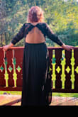 Fits well, a little long I am going to get it hemmed. Sleeves are a little looser than I would like. But it is very pretty! - Tiffany T.