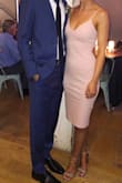 Such a great dress! Wore it for a wedding and felt amazing. I got an XS and hoped it'd be a little bit tighter but it ended up working outback perfectly. Very flattering, simple, yet makes a statement. - Natalie F.