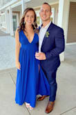 I had originally ordered the green dress in a small. The green dress was darker than I expected and the small was simply too large!
So my second order was the blue in extra small. Everything fit me perfectly, other than the fact that the back zipper did not fully close. I had it fixed and lowered the zipper.
I enjoyed wearing this dress and would recommend if you have a wedding or any classy event to attend! - Gabriela R.