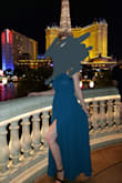 Beautiful dress and color!! I am 5'10" and had to wear heels so it didn't drag the floor. If you're shorter than 5'10 you'll need to get it hemmed. It is very comfortable, easy to walk in and just incredible. I felt really sexy and confident. Buy it! - Ashley R.