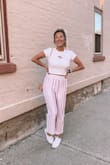 OMG! I love these pants! They remind me of Candyland, to be honest.  I love the color and fit and are true to size. They are slightly right at the thigh area but I wouldn't size up. - Emily R.