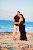 Took a risk wearing black for engagement photos, was afraid it would look too "funeral-ish" but with the contrast of the beach it was amazing. This dress fits perfectly and the cutouts underneath the bust looks so good. I added bra cups, but that's not needed, the adjustable straps really do the job. - Miriam B.