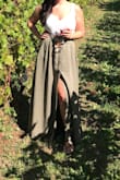 Completely in love with this skirt! Only thing to consider is that the waist tends to stretch a bit throughout the day, so if you're in between sizes I'd definitely go with the smaller one. - Lindsey F.