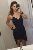 I was worried to buy only one size since I'm in Canada, and I heard that you get hit with duties at a higher shopping cart value. Small fit my curves and athletic body well. A little snug on the legs but I'll just be careful when walking. It's also a little shorter than I expected for me being 5'5". However, the lace quality is actually very nice, and there's already a stitch in the cleavage to keep the two parts from gaping. I can't wait to wear this to my friends' wedding later this year! - Janessa M.