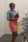 The material is very thick and stretchy. I love the quality of this dress. - Chrystal S.