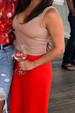 Can dress this up or down. Super comfortable. Couldn't wear a bra with it but still worked. Wore to a rehearsal dinner. So happy I bought! - Jena F.