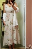 Great fit. Comfortable. Beautiful. I did have it taken up. Great sale grab. - Kristin F.