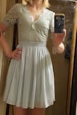 This is an absolutely beautiful dress that I ordered for a wedding I was attending. I often wear XS dresses on other websites (Modcloth, etc) but was wary that the XS dress would be too short/tight based on the measurements listed. I ordered a S, and unfortunately it was way too loose on top for a small-busted person.  Because the color I bought was final sale, I ended up taking in the sides and sleeves, and the end result is similar to what an XS should look like, and was perfect. I strongly recommend ordering a size down if you are smaller in your chest than your hips. - Dianna L.