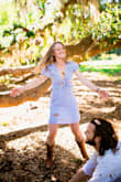 I wore it for a casual look in our engagement pics and loved it!! The picture is definitely a candid, but felt it showed the dress the best. - Tori S.