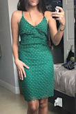 I just love the style and length of dress. The only reason why I give it 4 stars is because it's made for a boxier body type and doesn't stretch. It's very tight on my hips and then too loose around the waist. I wouldn't change the size though, really like it. - Nina G.