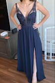 Beautiful dress but you really can't wear a bra with it and I had to exchange for a smaller size (XS, which was still a bit loose). Might need to get it tailored to fit perfectly but once you get it right it's stunning. XS is pictured. - Cara K.