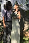This was my wedding dress & it was absolutely perfect! Simple like I wanted yet very high quality material (nicer than I expected actually.) I was nervous the length would be too short but it was very long I had to wear heels & I'm 5'5". The only downside was trying to find a strapless bra for it which just don't work for me. Ever! I ended up tucking the straps of a regular bra & just wearing a tube top type of thin bra over that which worked fine. Also I had to take in the sides under the arms because I really needed an XS but they were out of stock :( Other than that I loved it & am still in love with it! - Kandice M.