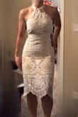 Love this dress! Gorgeous, great quality material used. I have wide hips and thicker thighs so the small (size I usually order in dresses) fit well from my waist up but it was compressing my butt and thighs a little too much for comfort. I will be sending the small back and have ordered a medium that I plan to take to get tailored to fit. If you have wide hips, I'd recommend sizing up for comfort. - Rebecca W.