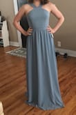 The dress was true to size, small was a small, medium was a medium. The style looks beautiful on many different shapes and is a great price. The quality is what you are paying for and the alterations will be simple for most of my bridesmaids. The color changes depending on the lighting so I would recommend ordering it to make sure you like it. - Anne H.