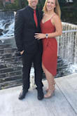 I really loved this dress. You do have to watch the wind or how you sit, because the top layer / slit will pretty easily fly open. I should have gotten it altered a bit at the ribs / waist, but the top fit well and it wears nice. - Melissa F.