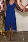 I absolutely love this dress! I wore it to my birthday dinner and received a lot of compliments. I ended up not wearing a bra because I couldn't tighten the dress with the tie in the back. Very flattering fit. Super cute and flirty. - Jessica C.