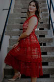 This dress feels heavy, so it wasn't comfortable outside on a 95F day. However! It looks amazing and fits perfectly. I wore it for a head shot shoot. - Emily B.