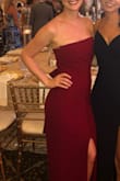 Bought this for a wedding and it was perfect!!! Stretchy but thick material, it worked perfectly. Only downside is are strapless dresses always fall down a little bit and so I had to tug it up every now and the and also the bow on the back can make sitting in a chair a little uncomfortable. - Celine L.