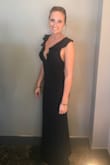 This dress fit amazing, the fabric was great, and just the right length for me. I was not able to wear heels but it fit great without them. The fabric was thick and very comfortable. Just sewed in a bra and it worked great. Would highly recommend! - Elizabeth A.