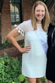 Purchased dress for bachelorette party and pre-wedding festivities and love it! Be picky on whatever you decide to wear for a bra underneath. It does show lines. - Carah H.