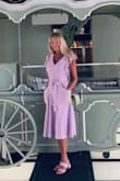 Like this dress! Nice color! True to size. Light material. - Yanina K.