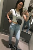 This to makes me feel good! Fits a little small but makes me look so fit not too thin or see-through like other white tops! I'd buy it again. - Elaine L.