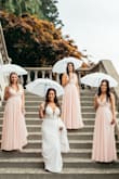 Looked amazing for my wedding day, we added a belt for some extra bling. Straps are adjustable. Only comment is the zippers aren't the greatest but they did up. Shape is flattering on most body types. - Elysia B.