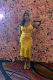 I bought this dress for Las Vegas! The color is beautiful and the shape it gave me was classy yet sassy! I wish I would've paired it with bright green earrings but it looked stunning! - Sarai R.