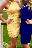 This dress was perfect for a spring wedding! I got so many complements on the color and the style of the dress! It landed in the right spot to not be too short or too long! I've seen so many people wear this dress in the other colors and they're all so cute! The fabric isn't stretchy but it fit perfectly that it didn't need to have any stretch in it. Highly recommend in any color - Lauren M.