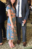 The waist was tiny and constricting (size XS, my waist is 25), but otherwise the dress was lovely and classy. I wore it to a wedding and got many compliments. I thought the colors looked better in person than in the picture! I had to wear a grey bralette under the dress, but still felt super comfortable with the cutout at the top. - Nari K.