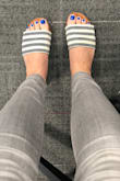 I really needed some shoes with blue in them, so these are perfect style-wise. I will say the feel a little weird when I walk. It seems like the bottom of the shoe sort of slides to the outside of my feet and because the bottom is so narrow, I can feel it moving. I don't think I have wide feet (at least I've never had an issue needing wider shoes until this and one other pair of Lulus shoes), but they look a bit wide in these. They're comfortable enough and were super cheap with Labor Day deals so I will keep them. - Jorden P.