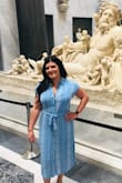 I bought this dress for Rome and it was perfect for the day time. Fits true to size and flattering. Great vacation dress. Ordered a medium. - Nabila L.