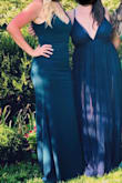 This dress is a LITTLE low cut BUTit does have adjustable straps. I am usually a size 4-6 and lulus lists small as a 2-4. It was a little snug on me (while the medium which is 6-8 was a LITTLE loose) but zipped up just fine and held me in in all the right places. It does have some stretch to it so even though it was snug it was very comfortable to wear all night. The length was perfect for 3-4 inch heels! - Lisa B.