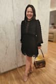 Black was intense. Looks classy.. length of skirt is good. Hid my belly well! Overall it looks great. Except for the excess fabric on the sleeve which makes me looks larger than usual. But I won't change it! - Jeanette N.