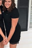 It is fairly fitted which it doesn't show in the picture but it cuts in at all the right places. The material is sturdy and the zipper is quality. - Dani B.