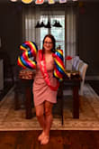 I got this for my 21st birthday party and I loved it!! I got so many compliments. I've always been very self conscious so I've never been a tight fit dress girl but I felt so good in this dress!! It's very flattering! Plus you don't have to wear a bra!! - Hannah M.