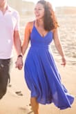 I ordered this dress for my beach engagement photo shoot and it was EXACTLY what I was looking for! It was so flowy and lightweight, and think it photographed really well! The color is vibrant and I can't wait to wear it again! I'm only 5 feet so I was worried it would be too long, but it looked great still! You could dress it up with heels or dress it down with flip flops and a denim jacket. Highly recommend! - Brittany B.