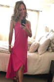 Due to bust size I would not have ordered smaller but did have the dress altered in my hips and waist. What resulted was a loose but silhouette like flowy hot pink gem. I got so so many compliments on this dress! - Katina G.