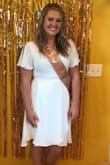 I wore this dress to my bridal shower & it was amazing!!!! The breast area runs kind of tight, so to steer clear of a mishap, I just sized up! Other than that, it was amazing for the occasion! 10/10 recommend. - Amber