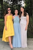 I had to get it altered because I am so short, but everything else fit perfectly! There is a lot of material on the bottom, so be warned it's not a super light dress. I wore it to a summer wedding and it was great! - Kaitlyn H.