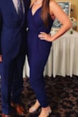 This is the perfect jumpsuit to dress up or down! I wore it to a wedding with heels and dressed it up with jewelry. I got so many compliments! This jumpsuit made me feel sexy and glamorous! I will be buying more in other colors!! - Agneis K.