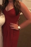 This dress is perfection! The cut is SO flattering. A little longer in the back than expected, but will be perfect with heels. - Gabrielle C.