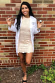 This dress was absolutely perfect for my graduation from nursing school! Material was awesome! It wasn't itchy at all! I'm normally a small, I got a small and it fit perfectly. I got so many compliments on it all day long! There's also tons of colors! Love it!! - Katie F.