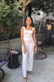 Originally I ordered a small and medium. Small fits perfectly and medium was too loose. Stretchy/thick material and not sheer. Length is great with heels. Easy to move around in and very comfortable. - Talisha P.